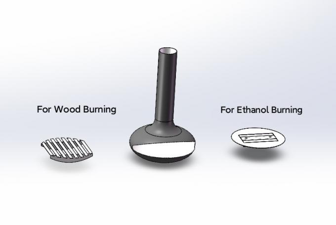 Chemin de chauffage Table ronde en acier au carbone de style européen Meubles de luxe de haute qualité Noir Art en verre moderne rotatif 2