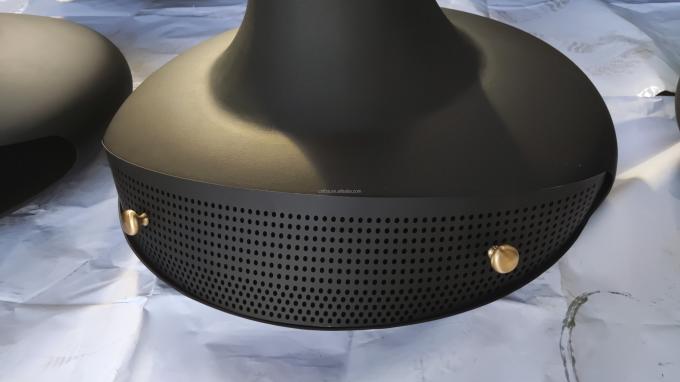 Chemin de chauffage Table ronde en acier au carbone de style européen Meubles de luxe de haute qualité Noir Art en verre moderne rotatif 6