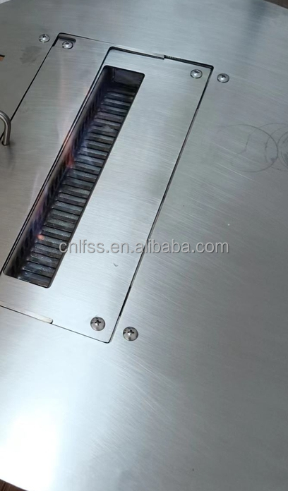 Chemin de chauffage Table ronde en acier au carbone de style européen Meubles de luxe de haute qualité Noir Art en verre moderne rotatif 9