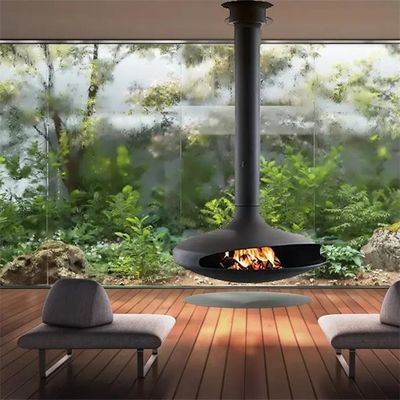 Indoor Heaters Suspended Rotating Wood Burning Fireplace Hanging Fireplace