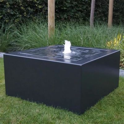 800mm Powder Coated Metal Square Garden Fountains Steel