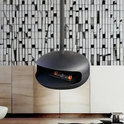 Bioethanol fireplace Modern Black Roof Mounted Cocoon Hanging Suspended Ethanol