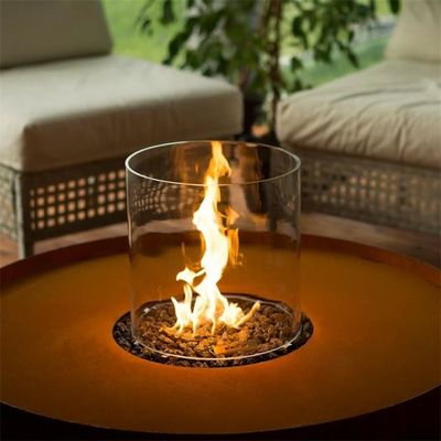 Corten Steel Round Fire Pit Table 95cm Portable Freestanding Gas Propane