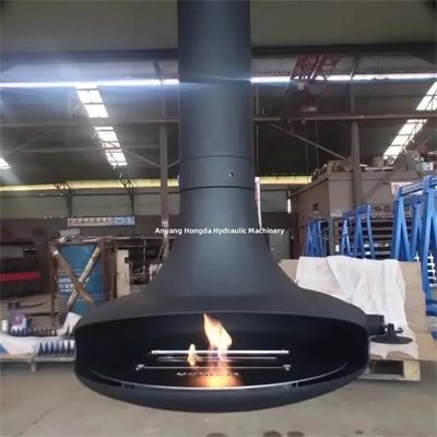 Large 600mm diameter round carbon steel suspended real fire stove heating fireplace rotated wood burner