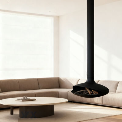 contemporary indoor hanging fireplace carbon steel suspended stove wood burning stove for hotels