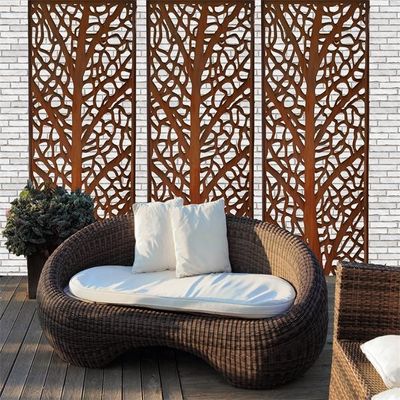 Steel Privacy Screen Panel Garden And Home Metal Wall Art Rusty Corten