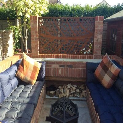 Steel Privacy Screen Panel Garden And Home Metal Wall Art Rusty Corten