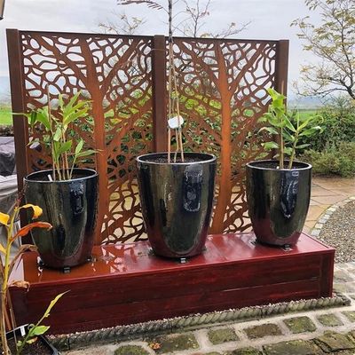 Steel Privacy Screen Panel Garden And Home Metal Wall Art Rusty Corten